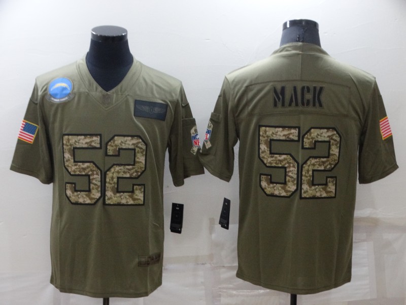 Men's Los Angeles Chargers #52 Khalil Mack Olive/Camo Salute To Service Limited Stitched Jersey Men's Los Angeles Chargers #52 Khalil Mack Olive/Camo Salute To Service Limited Stitched Jersey